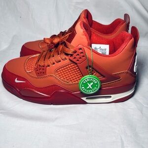 Nike Red Jordan 4 Low Top Sneakers